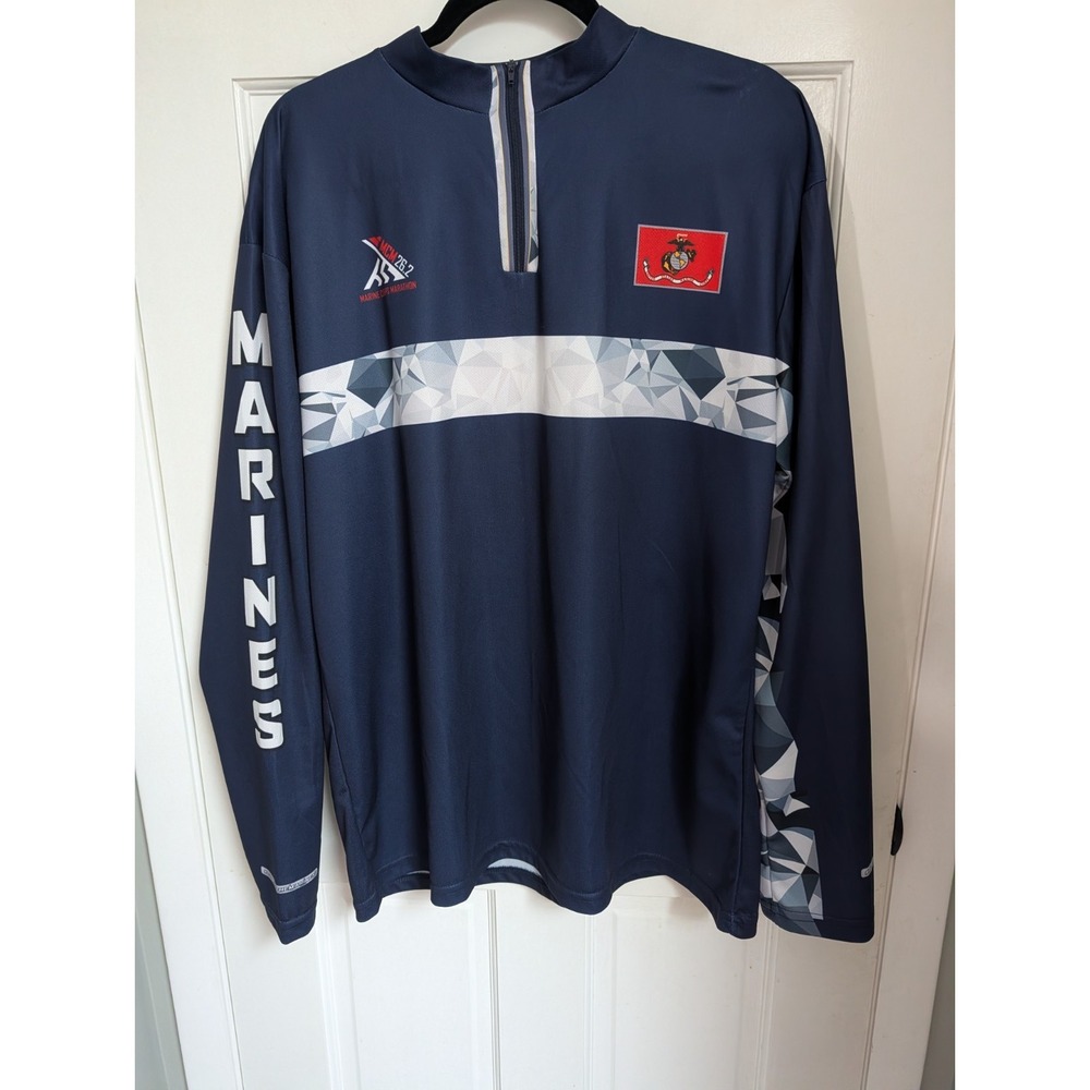 NEW~USMC~MARINE CORPS MARATHON~2020~1/4 ZIP~RUN WITH PURPOSE. FINISH WITH PRIDE.